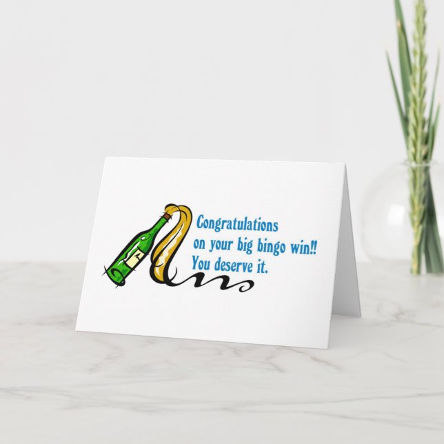 Carte Gagnant de bingo-test de félicitations (Devant)