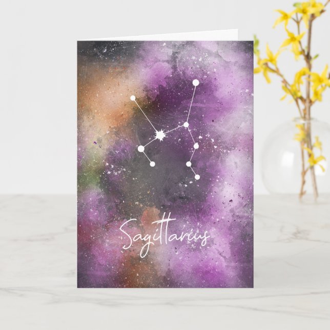 Carte Galaxie pourpre de Sagittarius Constellation (Fleur jaune)
