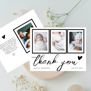 Carte Galerie de photos de nouveau-né Stylish Script Mer