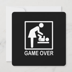 Carte Game Over Mom Funny Black and White Pictogram
