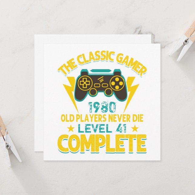 Carte Gamer Anniversaire Cadeau personnalisé Année et âg (Devant/Arrière en situation)
