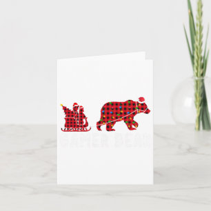 Carte Gamer Bear Sleigh Noël Famille Correspondances Xma