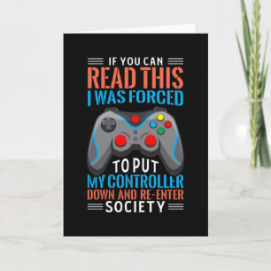 Carte Gamer Dire Jeu Drôle Jeux Drôle Idée cadeau