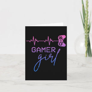 Carte Gamer Girl Cute Heartbeat Gamer pour fille jeux vi