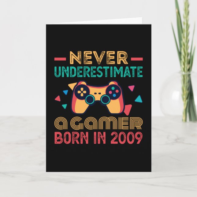 Carte Gamer Né en 2009 Anniversaire Gaming Gift Retro (Devant)