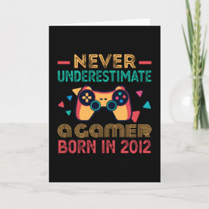 Carte Gamer Né en 2012 Anniversaire Gaming Gift Retro