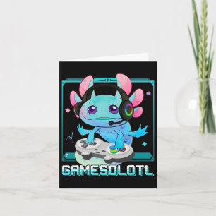 Carte Gamer Vidéo Axolotl Kawaii Pastel Goth mignon Anim
