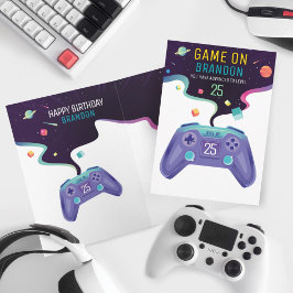 Carte Gamer Vidéo Niveau vers le haut âge d'anniversaire