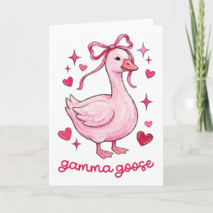 Carte Gamma Goose Coquette Arc Rose Coeur Saint-Valentin