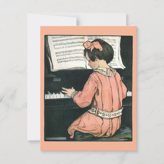 Carte Gamme par Jessie Willcox Smith, Fille de musique d (Devant)