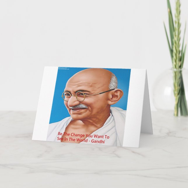 Carte Gandhi & Be The Change Citation (Devant)