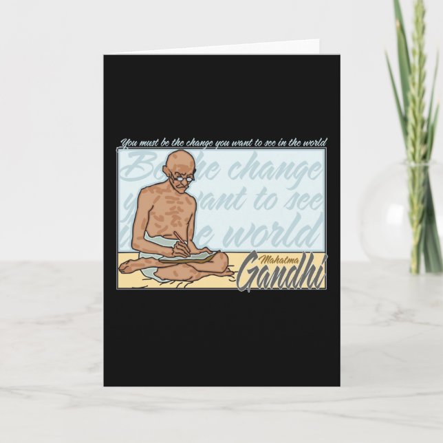Carte Gandhi soit la citation de changement (Devant)