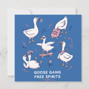 Carte Gang de l'oie idiote T-shirt de l'oie drôle