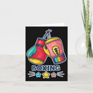 Carte Gants De Boxe Colorés Art Et Étoiles