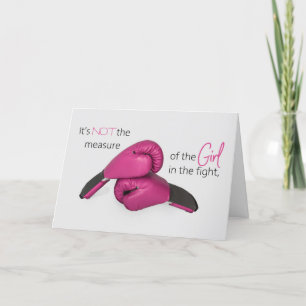 Carte Gants en boîte rose Cancer Encouragement