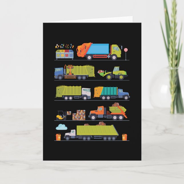 Carte Garbage Trucks Car Kids Boys Girls (Devant)