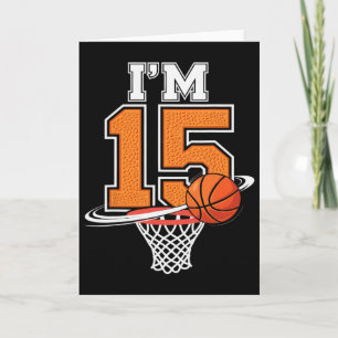 Carte Garçon 15 ans Joueur de basket Sport Anniversaire