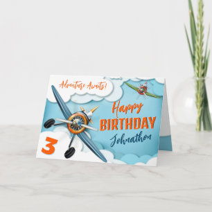 Carte Garçon anniversaire pilote d'avion de chasse