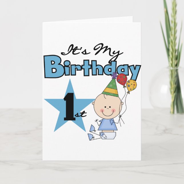 Carte Garçon C'est mes t-shirts et cadeaux d'anniversair (Devant)