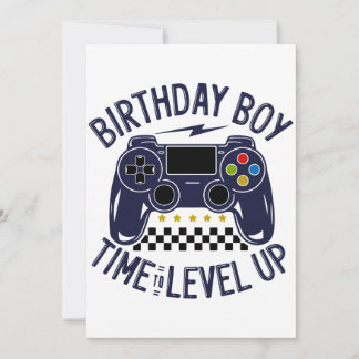Carte Garçon d'anniversaire Temps de passer au niveau su
