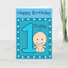 Carte Garçon de 1er anniversaire personnalisé