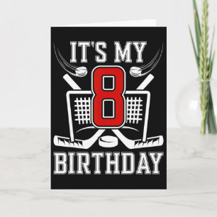 Carte Garçon de 8 ans pour son 8e anniversaire Hockey su