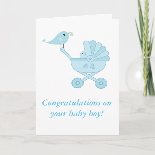 Carte Garçon de /Baby de félicitations (Devant)