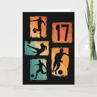 Carte Garçon Fille Footballeur 17 Ans Anniversaire 17 An
