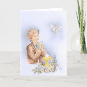 Carte Garçon Première communion cadeau de confirmation