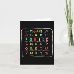Carte Garçon Retour À L'École Vous Êtes Lettres Alphabet