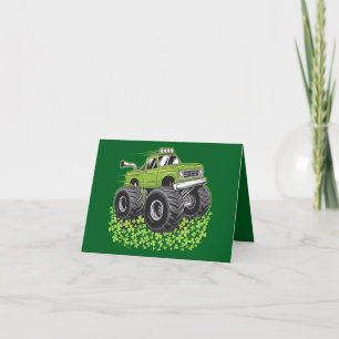 Carte Garçon Saint-Patrick Enfant Chanceux Monster Truck