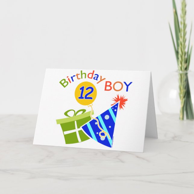 Carte Garçons 12e anniversaire (Devant)