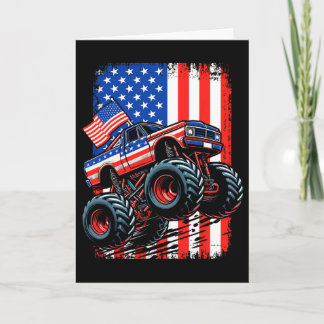 Carte Garçons Monster Truck Drapeau Usa Monster Truck 4 