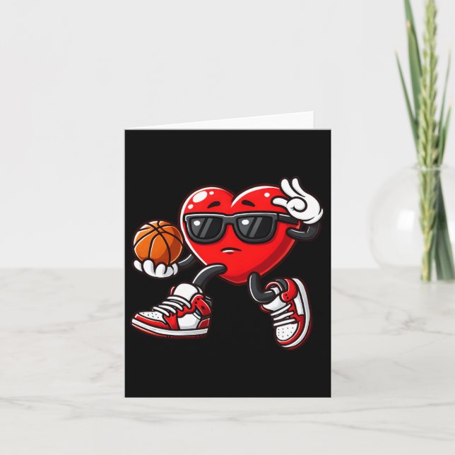 Carte Garçons Toddler Coeur mignon Jouer Basket-ball Val (Devant)