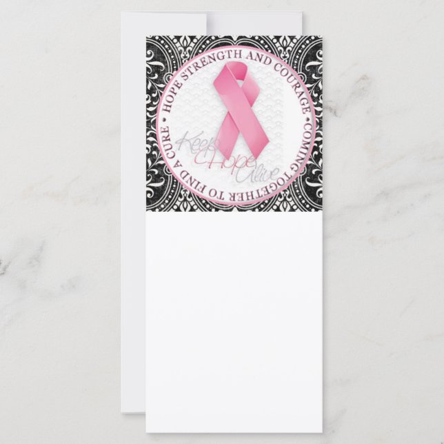 Carte garder espoir vivant rose ruban cancer du sein (Devant)