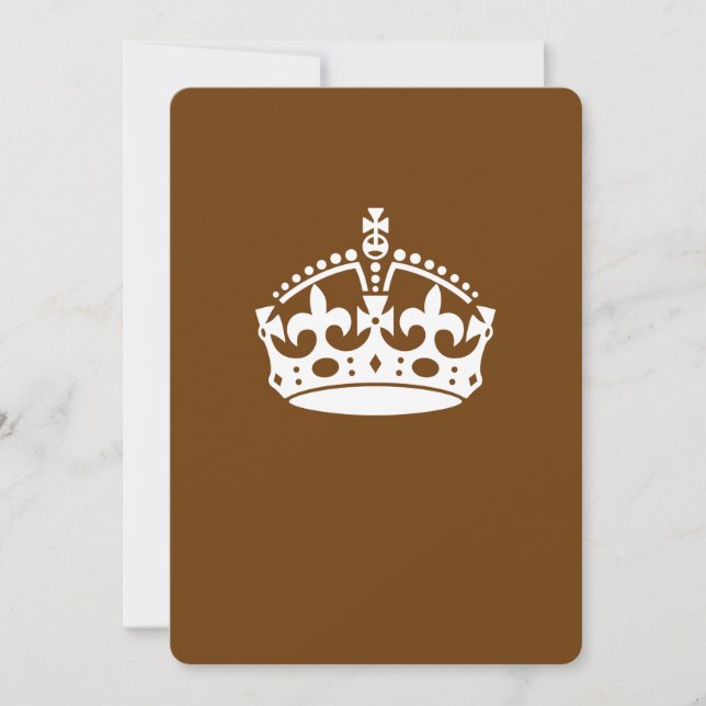 Carte Garder la couronne calme sur le chocolat Brown (Devant)
