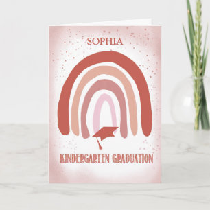 Carte Gardergarten Graduation rose Aquarelle arc-en-ciel