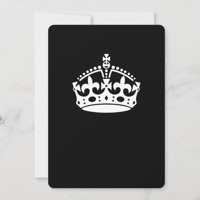 Carte Gardez la couronne au calme sur le noir (Devant)