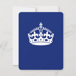 Carte Gardez la couronne calme sur le bleu marine