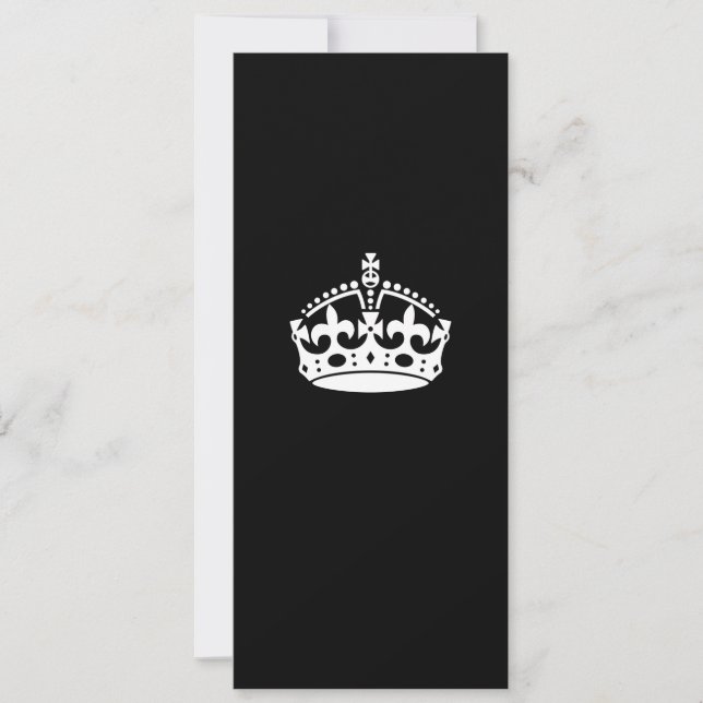 Carte Gardez la couronne calme sur le noir solide (Devant)