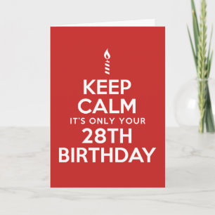 Carte Gardez le 28ème anniversaire de calme seulement