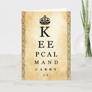 Carte Gardez Le Calme Et Continuez Sur Un Carnet D'Oeil 