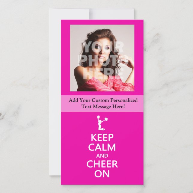 Carte Gardez le calme et la joie, rose Pom-pom girl (Devant)