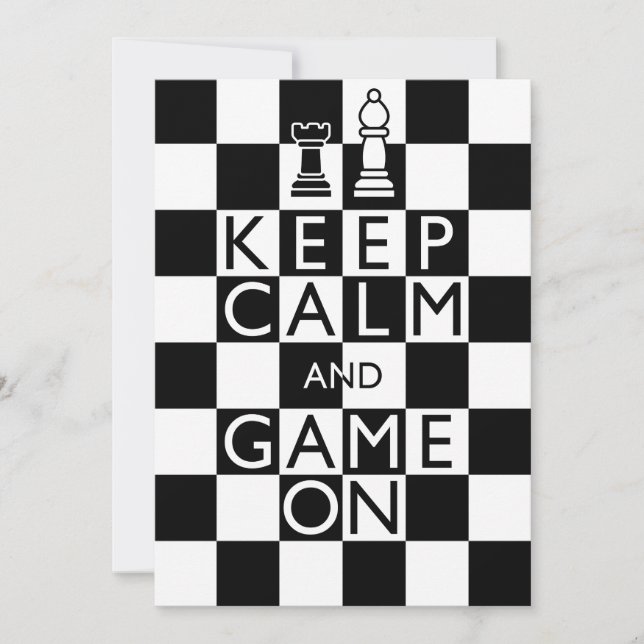 Carte GARDEZ LE CALME ET LE JEU SUR - Échecs (Devant)