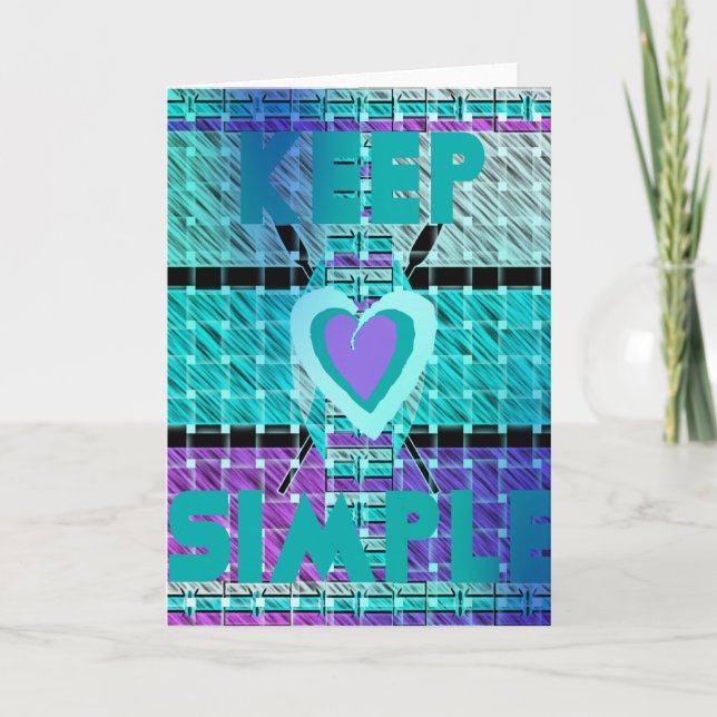 Carte Gardez-le simple : Cyan Heart & Clarity Art Motif (Devant)