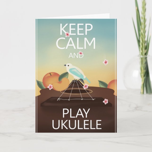 Carte Gardez le style de Hawaïen d'ukulélé de calme et (Devant)