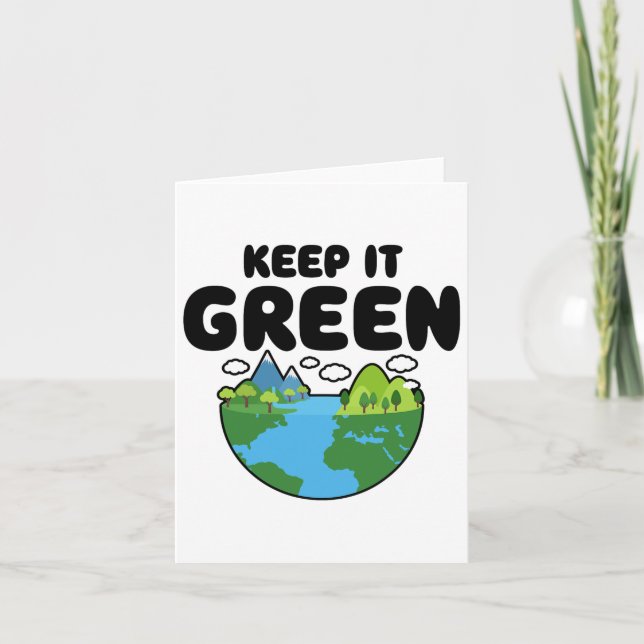 Carte Gardez-Le Vert Jour des terres Planète De l'enviro (Devant)