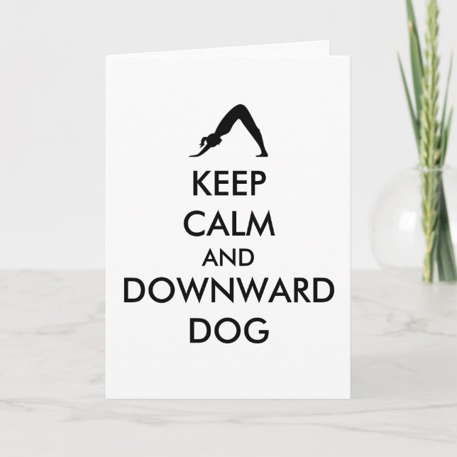 Carte Gardez votre calme et le chien tête en bas (Devant)