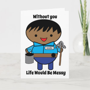 Carte Gardien Janitor Funny Noir Personnaliser