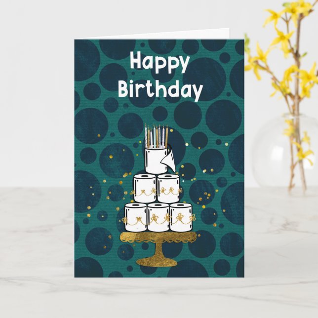 Carte Gâteau à rouleaux en papier de tissus, humoristiqu (Fleur jaune)
